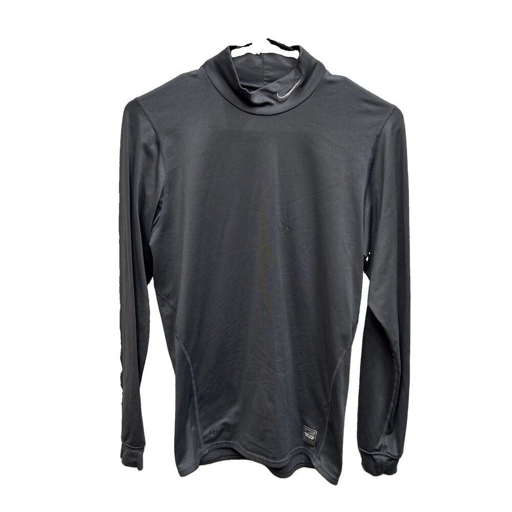 Nike Pro Combat Compression Long Sleeve Top T Shirt Sports Fitness S Gray Fitted